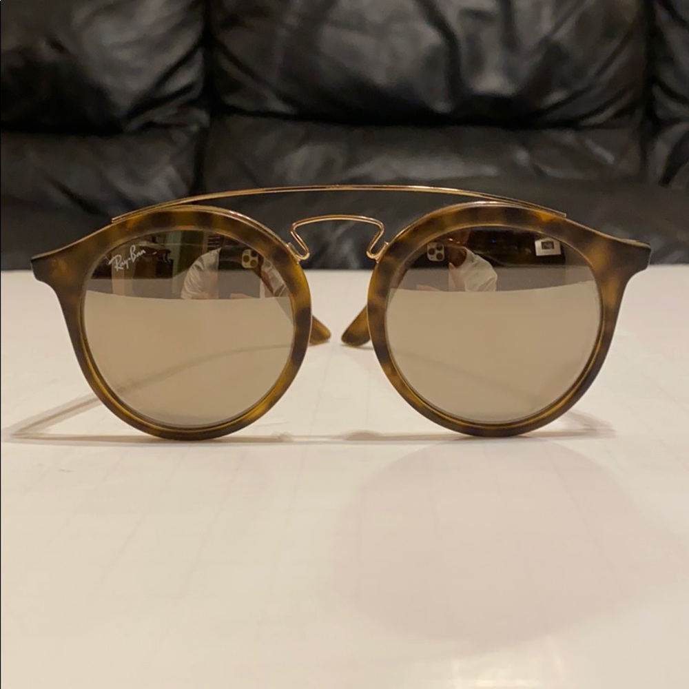 RAY-BAN Silver Reflective Aviator Sunglasses